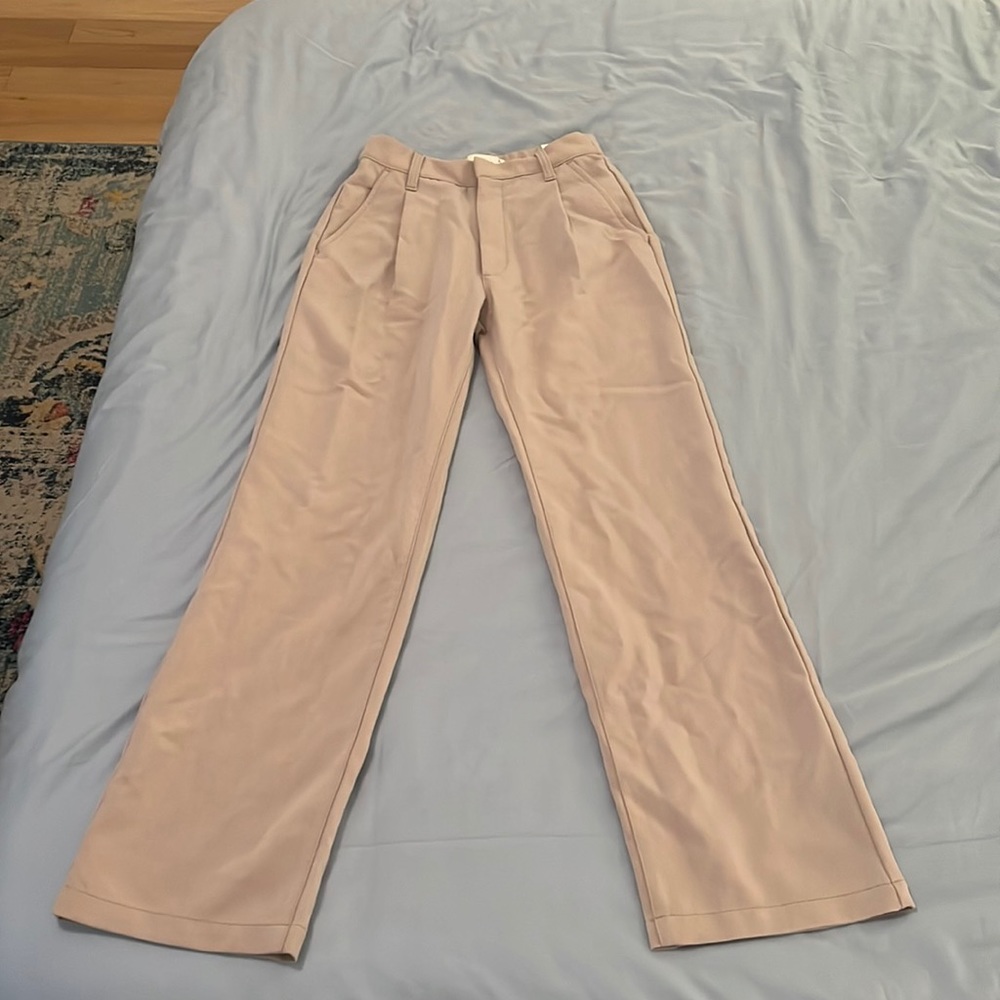 Abercrombie *never been worn* tan wide leg trousers